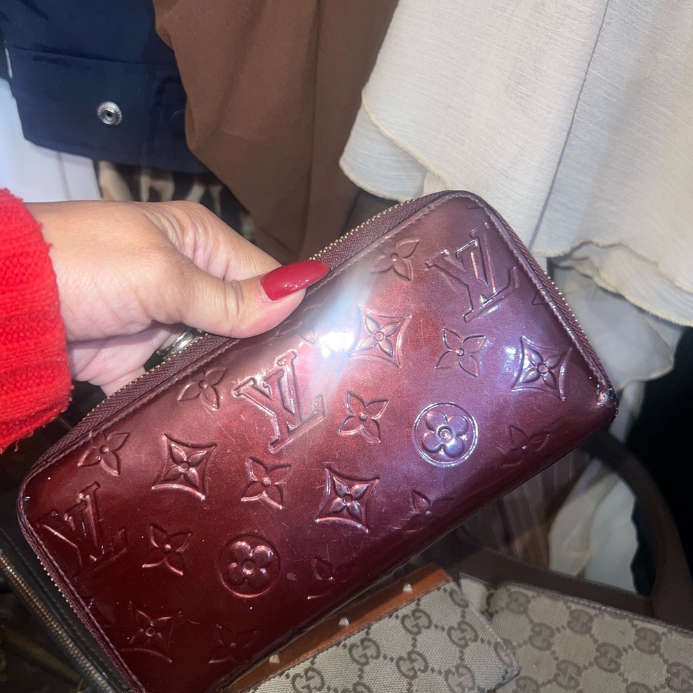 Louis Vuitton Deep Red Embossed Wallet